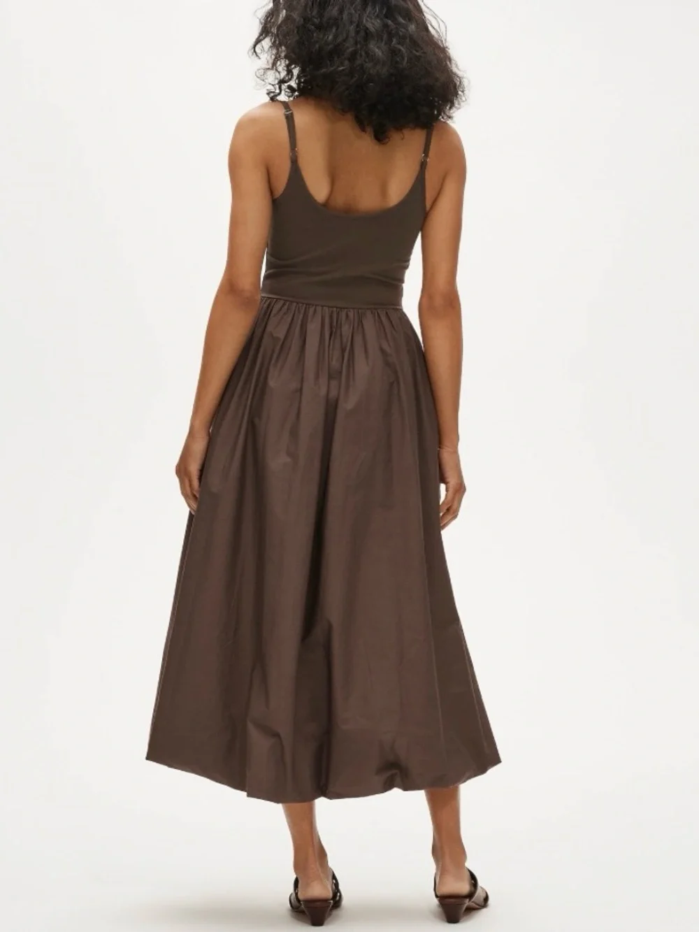 NWT J. Crew Basque-waist Mixy Dress Smoky Wood Brown
